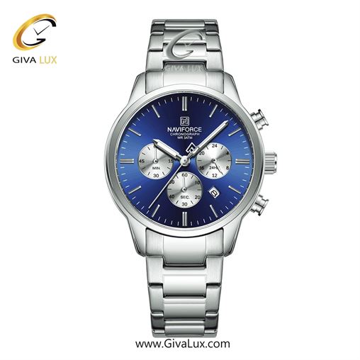 ساعت مچی اورجینال مردانه ناوی فورس|Naviforce|نوی فورس|نیوی فورس سه موتوره کرنوگراف نقره ای | نقره ای| سفید| کد رفرنس NF8076 S/W/S NF8076 S-BE-S.jpg